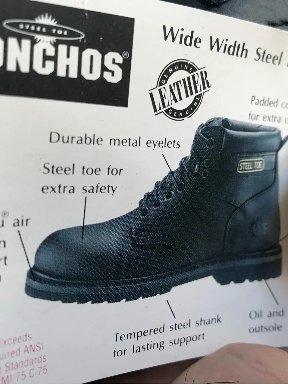 honchos poliyou steel toe work boots size 10w NEW